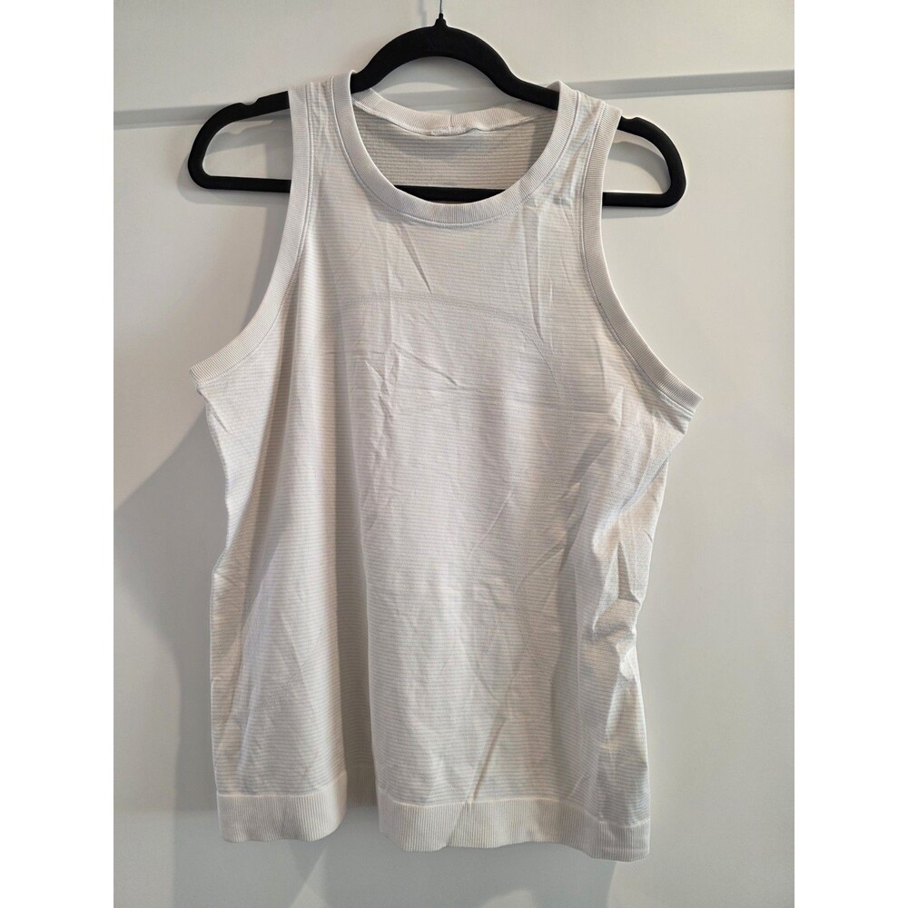Lululemon Swiftly Breathe Muscle Tank Top Women's Size 10 White Seamless